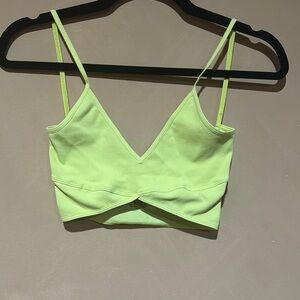 NWOT Free People Neon Yellow Sports Bra